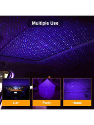 1入組便攜式派對燈：與音樂同步，營造浪漫的LED氛圍 - USB供電的心情投影機，適用於汽車和臥室