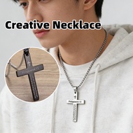 Titanium Steel Cross Pendant Necklace Stainless Steel Unisex Cross Necklace - Cross Necklace