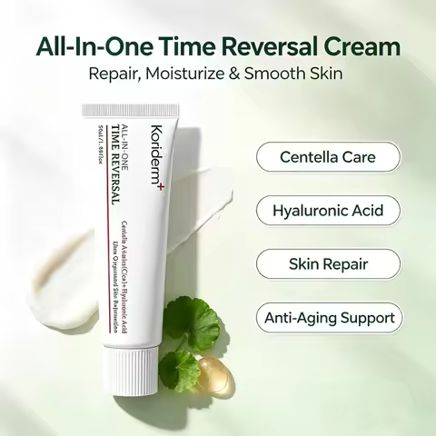 Koriderm All-In-One Time Reversal Cream - Cica+Hyaluronic Acid Deep Hydration Firming & Lifting Redu