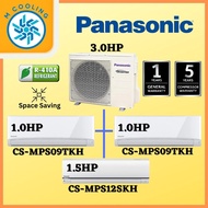 [INSTALLATION] PANASONIC MULTI-SPLIT AIR COND R410a INVERTER [ OUTDOOR 3.0HP ] + [ INDOOR 1 UNIT 1.5 HP , 2 UNIT 1.0 HP ] [4-5 Days delivery]