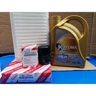 TOYOTA CAMRY ACV30, TOYOTA HARRIER 2.4 ACU30 MCU30 OIL FILTER + AIR FILTER + KOYOMA 10W40 SEMI SYNTHETIC ENGINE OIL