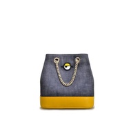 FION FION Minions Denim with Leather Shoulder Bag