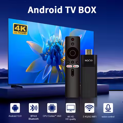 Android 14 Smart TV Stick 4K RK3228A Quad-Core TV Box 2.4G 5G WiFi Dual Frequency Bluetooth 4.0 Game