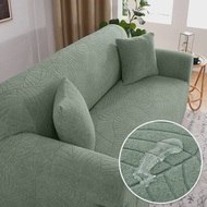 【Super low price】Jacquard Sofa Covers 1/2/3/4 Seats Solid Couch Cover L Shaped Sofa Cover Protector 