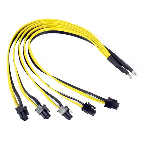 Extension Cable 40cm for BTC Miner Litecoin Computer S7 S9 Power Supply to 5* PCI-E 6pin GPU Graphic