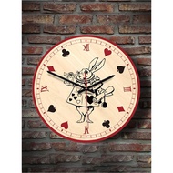 12 Inch Alice in Wonderland Pioneer White Rabbit Wall Clock Queen of Hearts Home Decoration Creative