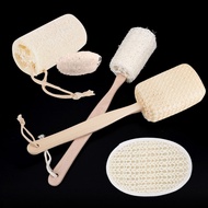Loofah Scrub With Wooden Handle Body Take A Shower Bathing Equipment Cleanse The Back Brush