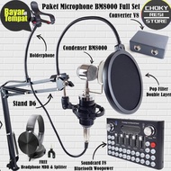 COD Paket Microphone BM8000 Full Set Plus Soundcard F8 Woopower +