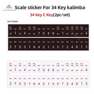 【Moon Musical】34คีย์ Kalimba Scale สติกเกอร์ B/c คีย์ Thumb Piano Note สติกเกอร์เครื่องดนตรีอุปกรณ์เสริม Beginner อ่านง่าย