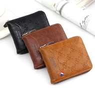 NAZ New Design Men Wallet Zipper Bifold Leather Dompet Lelaki Fashion Casual Card Short Wallet MIKE
