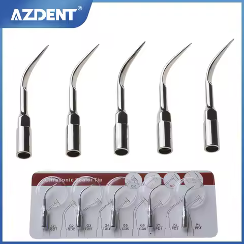 AZDENT 5pcs Dental Scaler Tip Fit for EMS/WOODPECKER/SATELEC/DTE/NSK Ultrasonic Scaler Handpiece Den