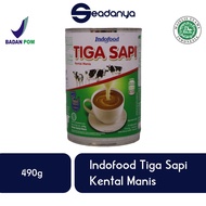 Tiga Sapi Kental Manis - Krimer Tiga Sapi Indofood 490g - Halal MUI & BPOM