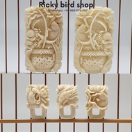 Puteh bird cage accessories - 2 Longsan and 3 Clip holders - Seafood design - Ricky Bird Shop