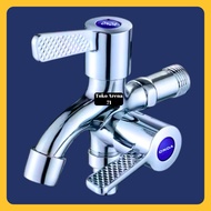 MESIN Onda 2-Prong Double Shower Faucet Double Bathroom Washing Machine Faucet Kepala Paip Kepala Pa