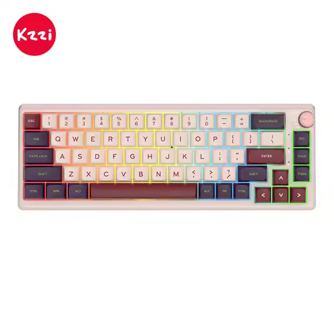 KZZI K68PRO Wireless Mechanical Keyboard 68% PBT Keycaps Gasket Hot-swappable 68 Keys RGB Backlit Ga