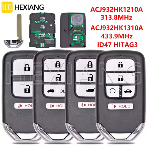 HE ACJ932HK1210A 313.8MHz ACJ932HK1310A 433.9MHz ID47 Chip Proximity Car Remote Key For Honda Accord