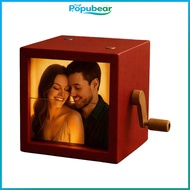 Dark-colored Photo Frame Led Illuminated Photo Frame Customizable Hand-crank Photo Box with Light – 