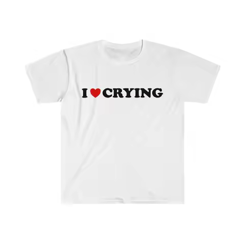 Funny Y2K T Shirt I Love Heart Crying 2000'S Style Meme Gift