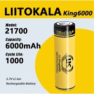 Liitokala Lii-King6000 6000mah 21700 6A 8A 3.7V Li-ion Rechargeable Battery