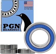 (4 Pack) PGN 6005-2RS Sealed Ball Bearing - 25x47x12 - Lubricated - Chrome Steel