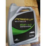 【Ready Stock】Power Up ECO TECH 15W-40 SL/CG Mineral Oil Car Engine Oil 4L