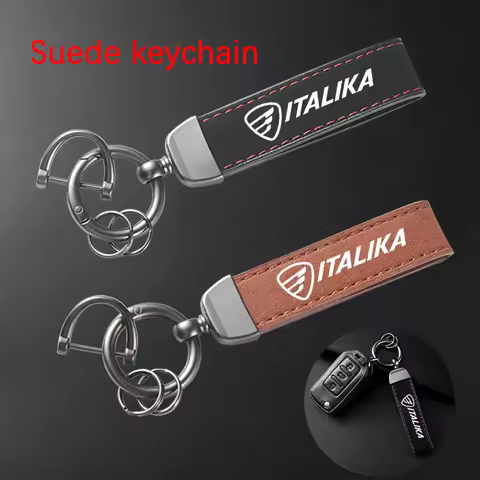High-Grade Leather Suede Keychain Motorcycle Keyring For ITALIKA FT200TS RC125 RC200 RC150 MODENA 17