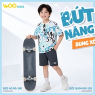 Dynamic, cool boy's collarless t-shirt KTS26S018R (1-8 years old) - Wookids