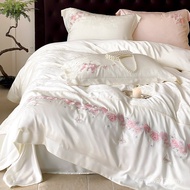 High-End Slip Luxury Light Nude Sleeping Feel Four-Piece Set Ice Single Silk Bed Summer Bedding Quil
