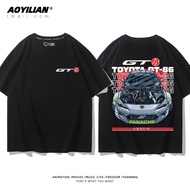 Hot Sale Japanese car engine GT86 all cotton JDM loose short sleeved T-shirt for men and women loose