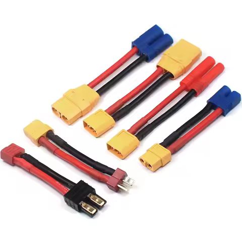 XT60 Female to Deans T-Plug Male Connector Lead Adaptor Wire Cable 14AWG 40mm RC LiPo 2 Pack