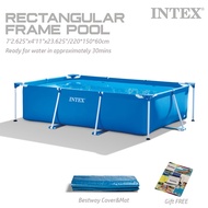 INTEX FRAME RECTANGULAR SWIMMING POOL*7ft2.625in x 4ft11in x 23.625in/220x150x60cm*Bestway Pool cove
