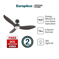 EuropAce CoolAce 46" 3 blades Ceiling Fan | ECF46R | High-Quality BLDC Motor, Tri-Color Lighting + D