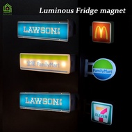 {SG} Japan Fridge Magnet Luminous Refrigerator Magnet Mini 711 Convenience Store Signage Decorative 