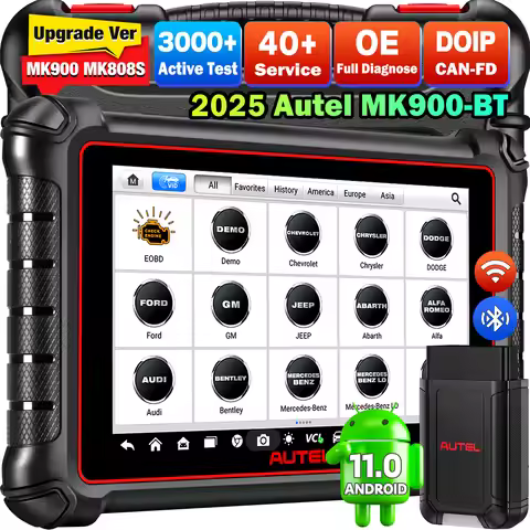 2025 Autel MaxiCOM MK900BT MK900 BT Android 11 Car Bidirectional Diagnostic Tools OBD2 Scanner 40+Se