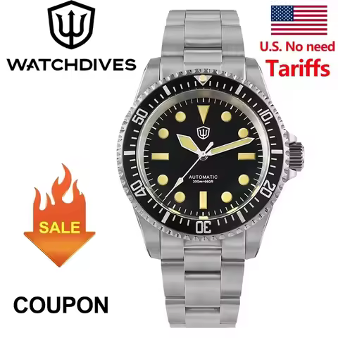 Watchdives WD5513 38mm Dive Watch NH35 Automatic Movement 20Bar Waterproof Luminous Sapphire Vintage