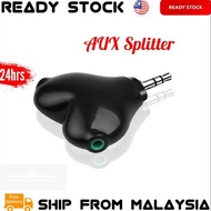 Aux Splitter 3.5mm 2 Jack Aux Audio Headphone Splitter 1 To 2 MP3 Music Sharing Adapter
