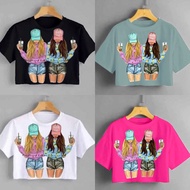 SM COLLECTION Bestie Crop Top T-Shirt Women's Hat/ Crop Top Bestie Women's Top Bestie/ Hat Bestie Wo
