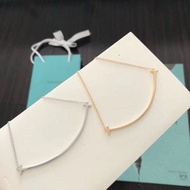 Tiffany & Co. 大號光面雙T微笑項鍊 玫瑰金/金色/銀色 香港專櫃款