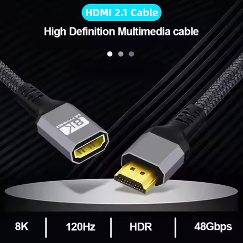 HDMI Extension Cable 2.1 8K@60Hz, 4K@120Hz, 2K@144Hz Cable Female to Male Extension Cable for Smart 