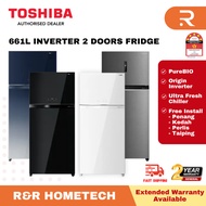 [FREE SHIPPING] TOSHIBA 661L Inverter 2 Door Fridge GR-RT835WE-PGY(XK) 冰箱 Peti Sejuk