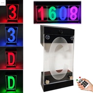 BABYBOUTIQUE Solar Powered House Number Sign, 3D Acrylic Remote Controller RGB Color Address Light, 