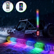 TIMEKEY 30cm/1ft Remote Control Colorful LED Whip Lights Flagpole Antenna Whips APP RGB for UTV ATV 