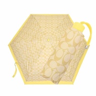 【COACH】經典老花抗UV遮陽三折傘-卡其黃