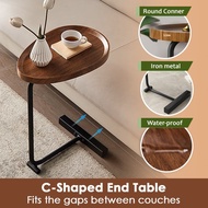 🇸🇬 C Shaped Side Table, Small C Table End Table for Sofa and Bedside, Couch Side Tables That Slide U