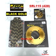 Rantai JRP (O-RING BLACK GOLD) Sprocket JRP (GOLD 428) Set Yamaha SRL115-Fi JRP Thailand