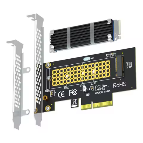 M.2 PCIe Adapter with M.2 Heatsink for NVMe SSD, PCIe 4.0 X4 Interface