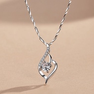 999 Pure Silver Cubic Zirconia Graceful Necklace