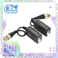 4 Pairs 8 Pieces Passive Video Balun Transmitter & Transceiver with Cable for 1080P TVI/CVI/TVI/AHD/