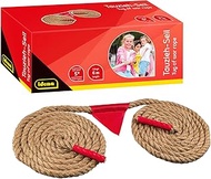 Idena 40382 - Rope Game Tug of War Outdoor, Length 6 m, Diameter 20 mm, Removable Flag, Reinforced E