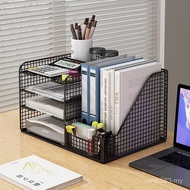 Bookshelf Storage Book Desk Art Student Multi-Layer Iron File Rack Vertical Office Supplies Paper In